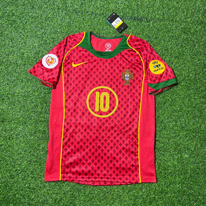 Rui Costa EURO 2004 Retro Home Red Football Jersey