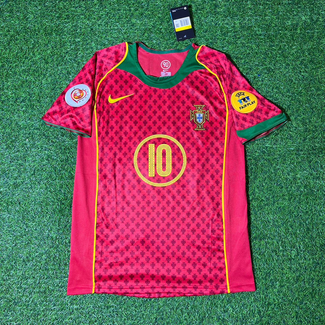 Rui Costa EURO 2004 Retro Home Red Football Jersey