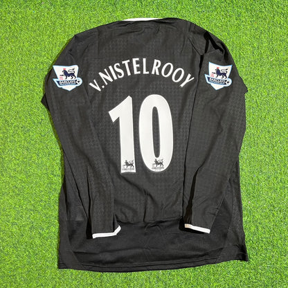 Manchester United 2003-2004 Ruud van Nistelrooy Away Black Long Sleeve Retro Football Jersey