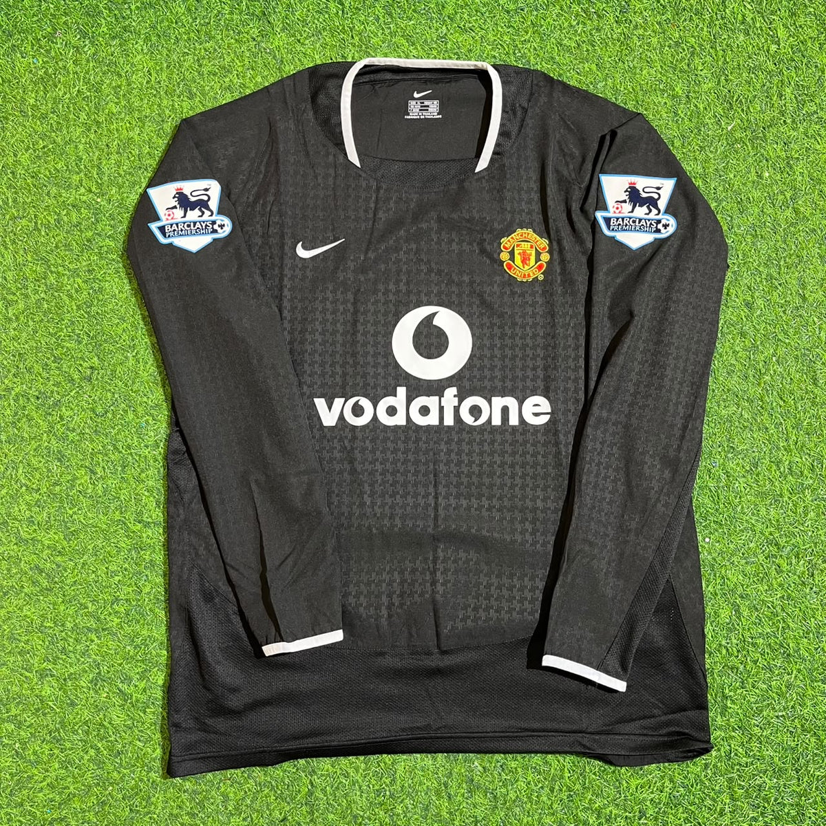 Manchester United 2003-2004 Ruud van Nistelrooy Away Black Long Sleeve Retro Football Jersey