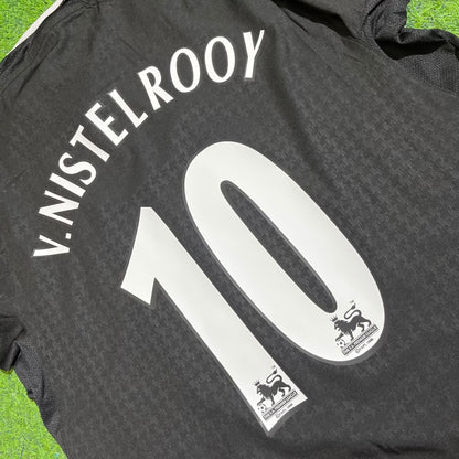 Manchester United 2003-2004 Ruud van Nistelrooy Away Black Long Sleeve Retro Football Jersey