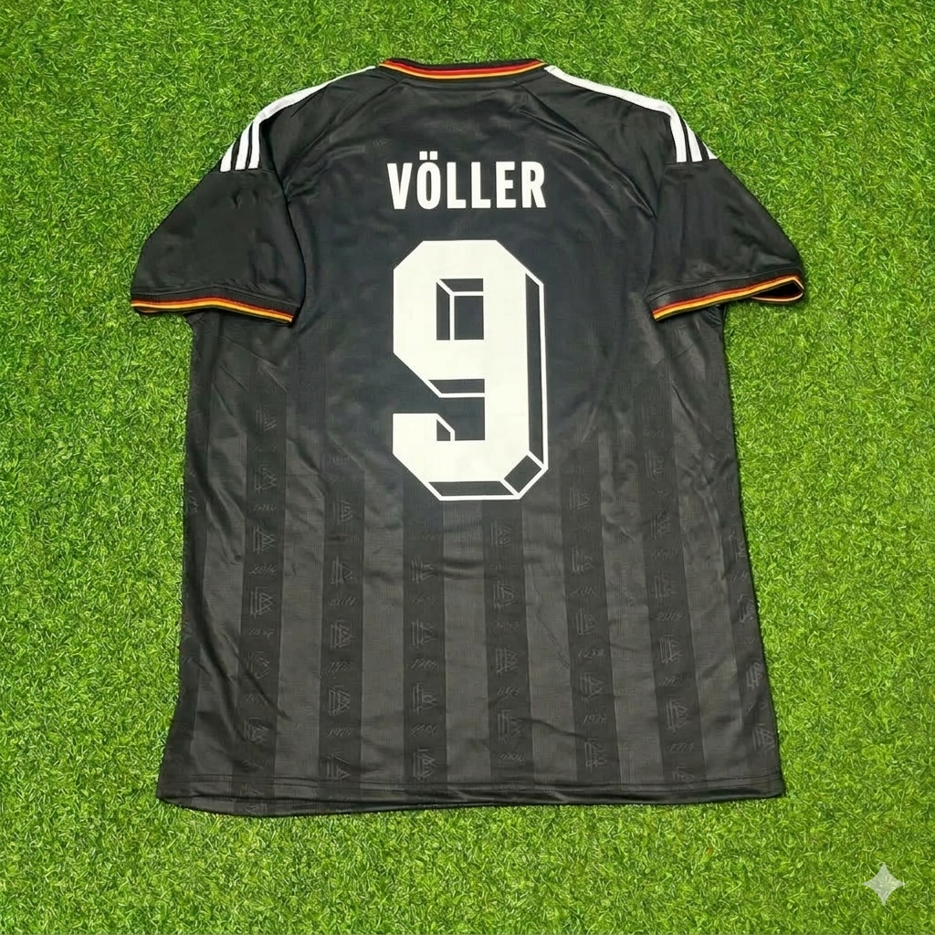 Rudi Völler 9# Germany Black Retro Vintage Football Jersey Kit