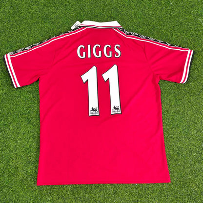 Ryan Giggs Manchester United 1999 Red Retro Football Jersey Kit