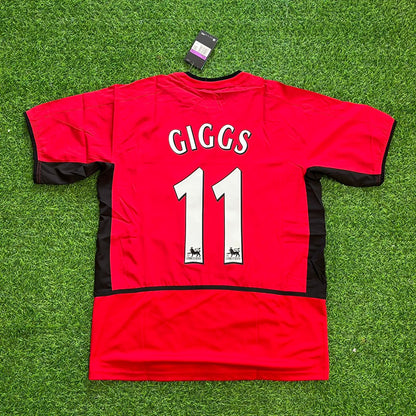 Ryan Giggs Manchester United 2002/2004 Red Retro Football Jersey Kit