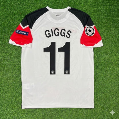 Ryan Giggs #11 Manchester United 2011 Champions League Final White Football Jersey Kit