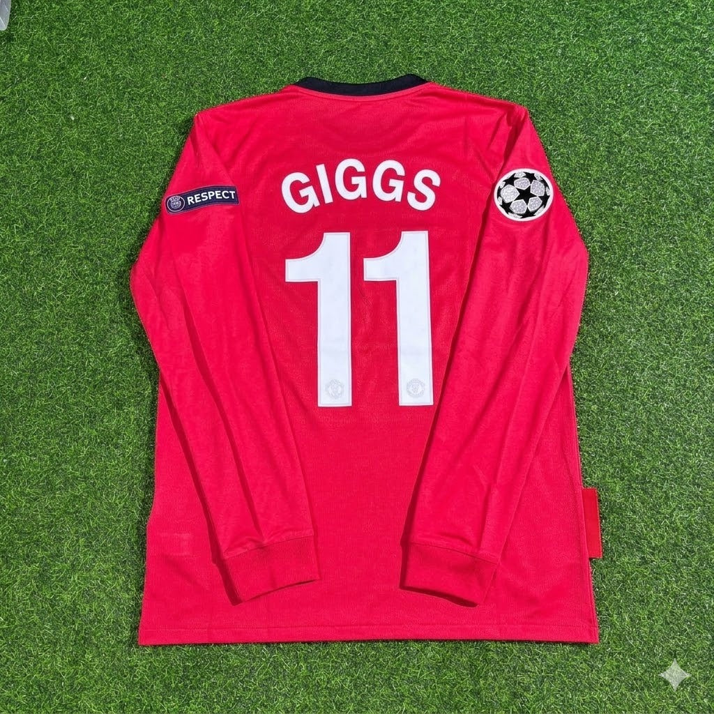 Ryan Giggs #11 Manchester United 2009-2010 Retro Long Sleeve Football Jersey Kit