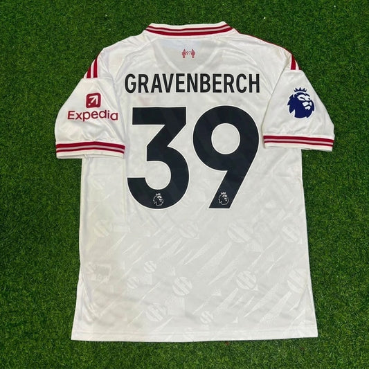 Ryan Gravenberch #39 Liverpool 2027 White Away Football Jersey