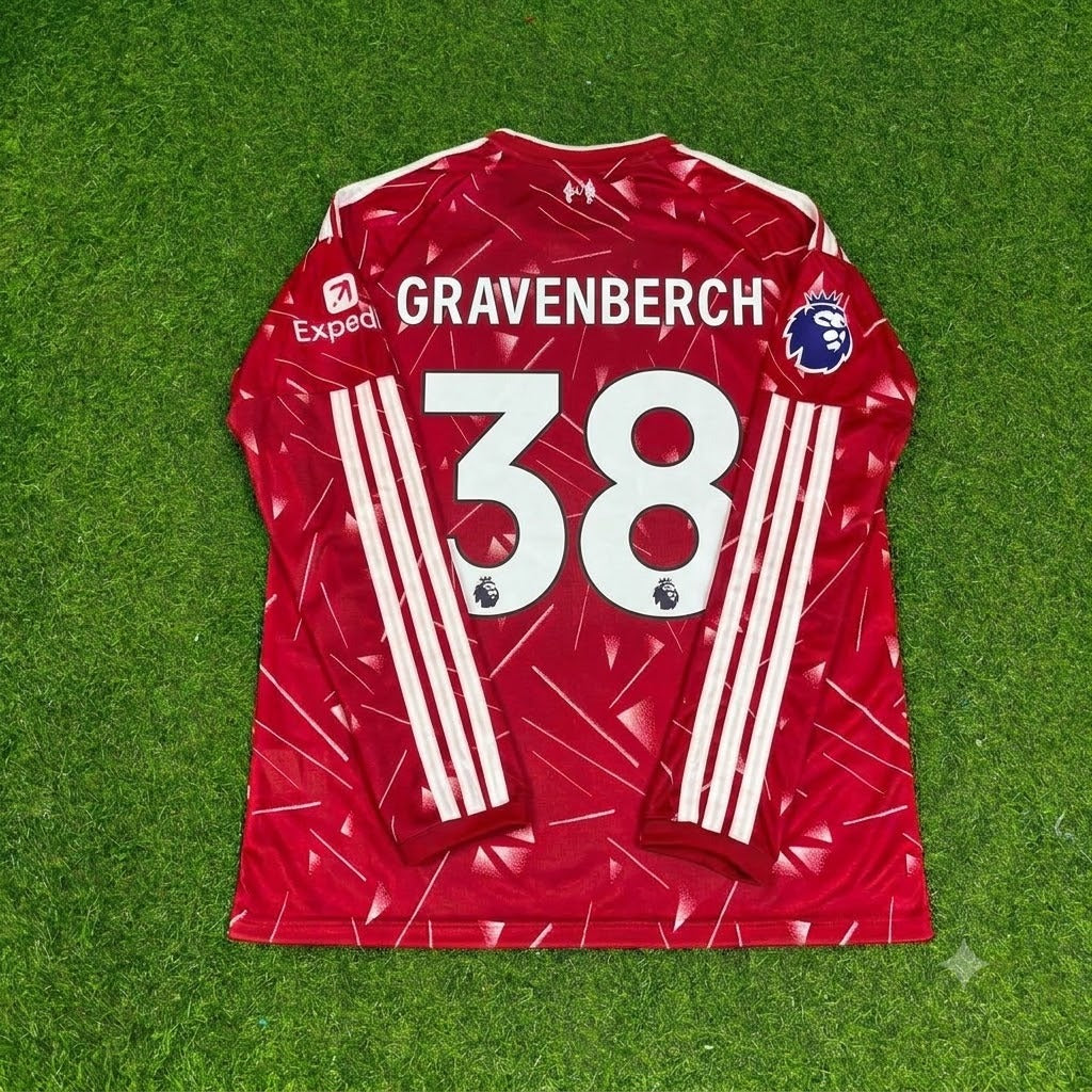 Ryan Gravenberch Liverpool 2027 Long Sleeve Home Football Jersey Kit
