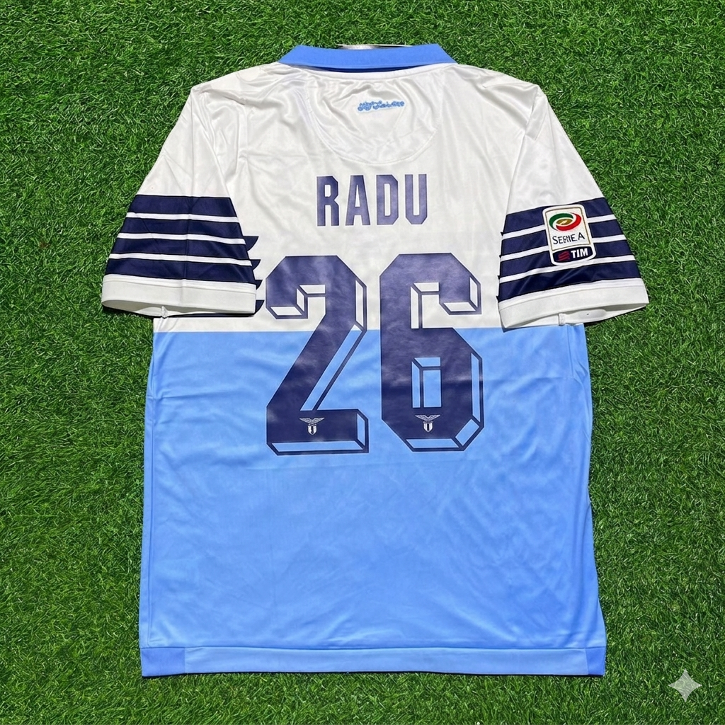 Ștefan Radu #26 Lazio White Blue Retro Home Football Jersey Kit