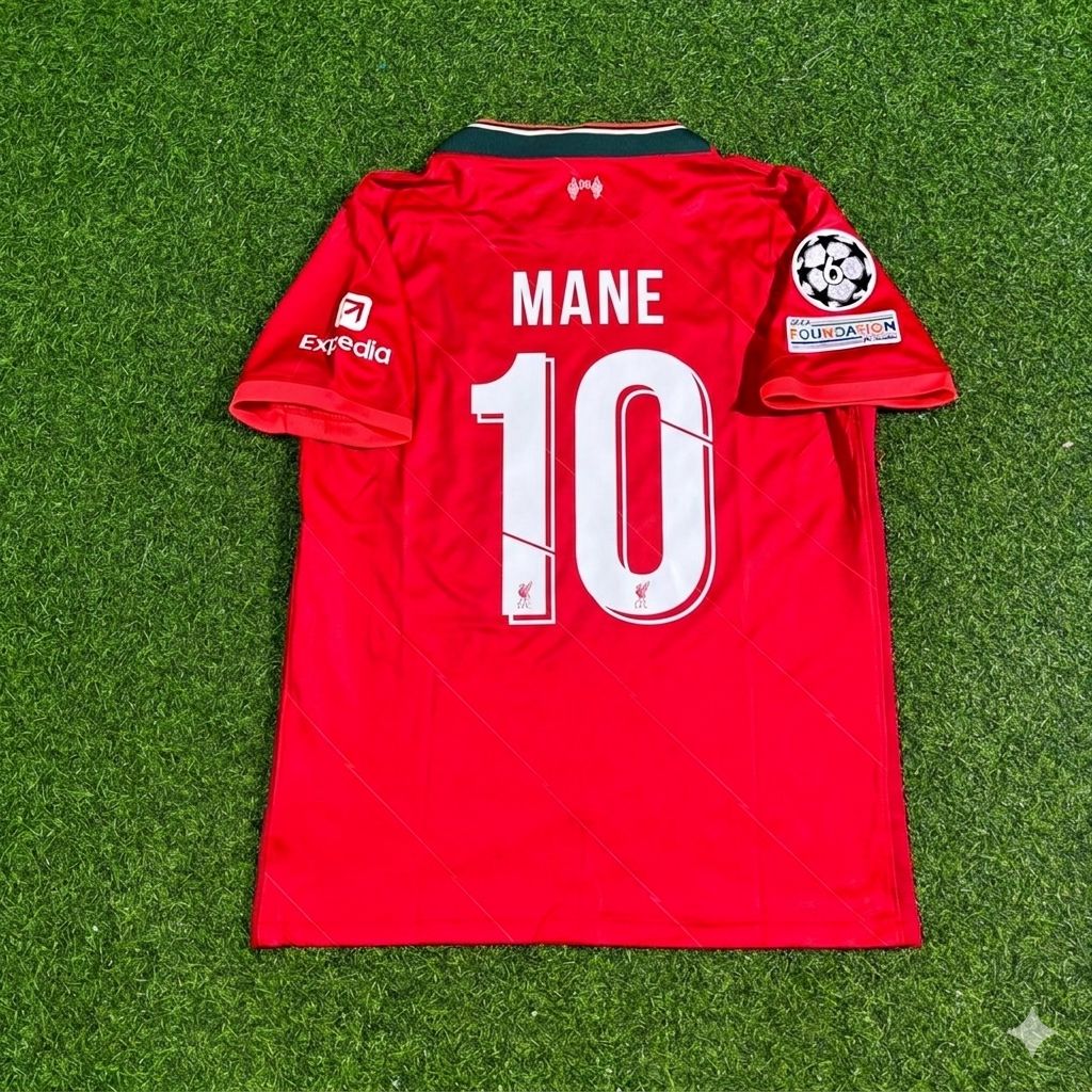 Sadio Mane #10 Liverpool 2022 Champions League Final Home Retro Football Jersey Kit