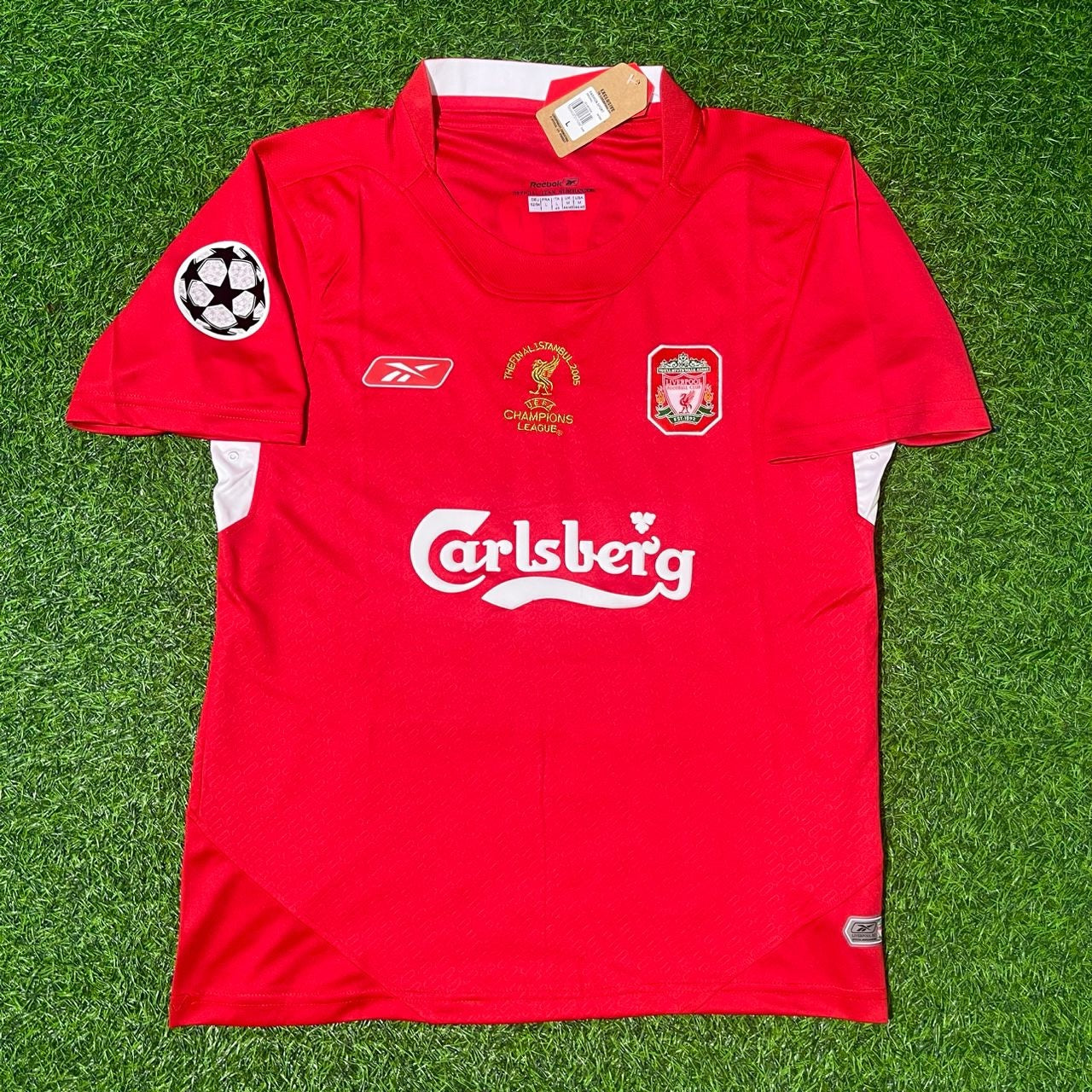 Sami Hyypiä 4 Liverpool 2005 Champions League Final Red Retro Football Jersey