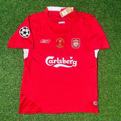 Sami Hyypiä 4 Liverpool 2005 Champions League Final Red Retro Football Jersey