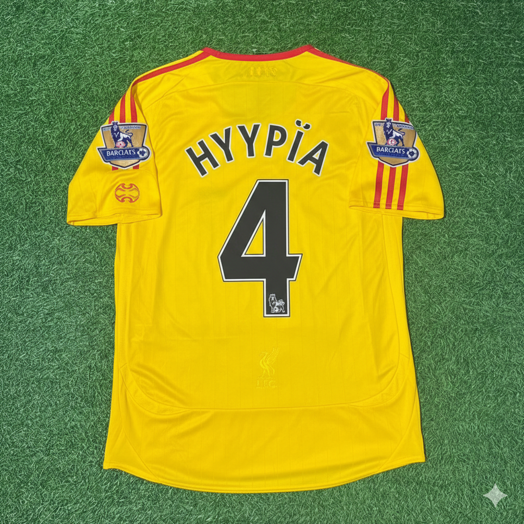 Sami Hyypiä Liverpool 2006/2007 Yellow Retro Football Jersey Collection