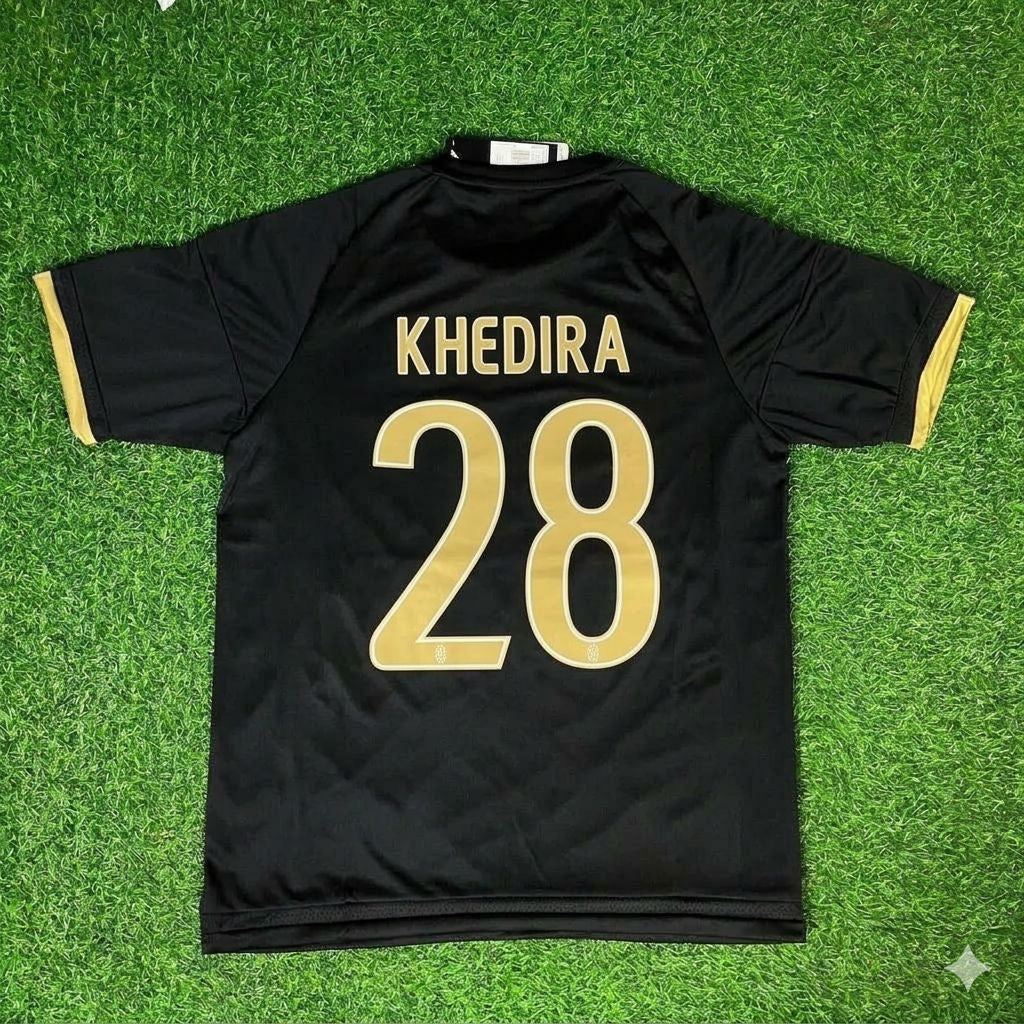 Sami Khedira 28- Juventus Retro Black Football Jersey Kit