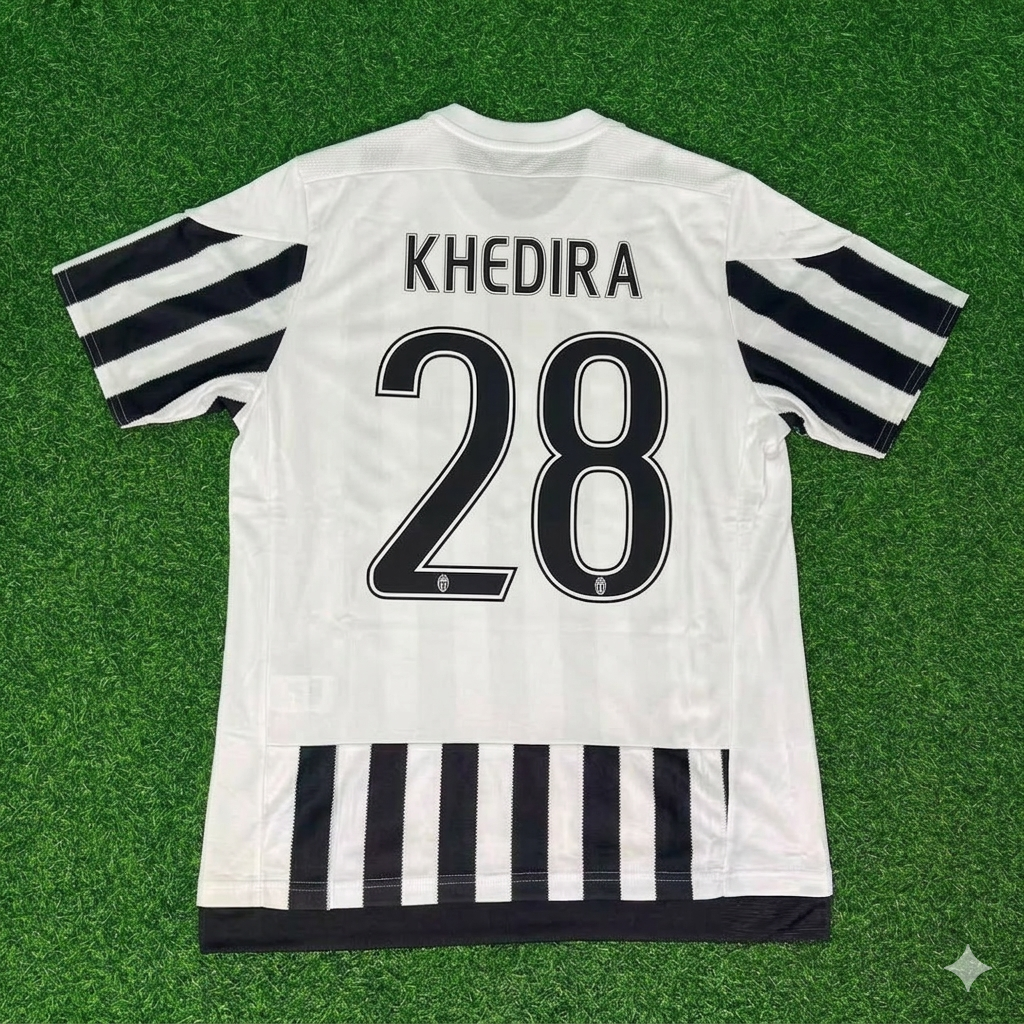 Sami Khedira 28-Juventus 2015-2016 Retro Home Football Jersey