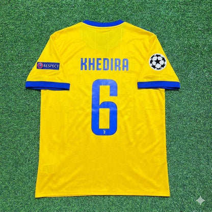Sami Khedira Juventus 2017-2018 Yellow Retro Football Jersey Kit