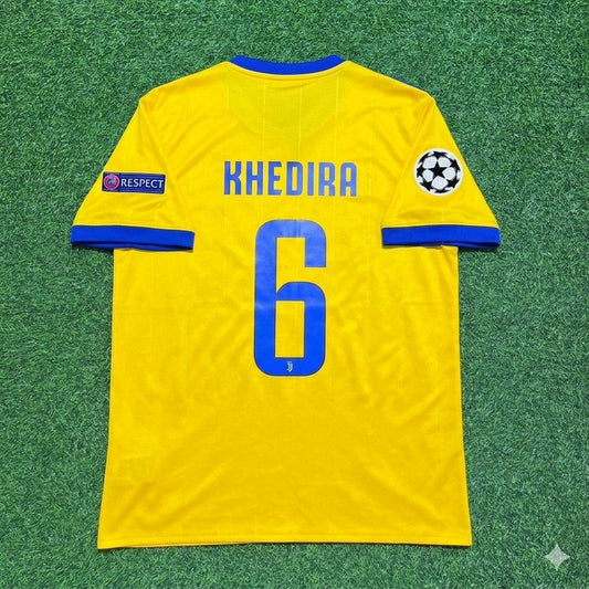 Sami Khedira Juventus 2017-2018 Yellow Retro Football Jersey Kit