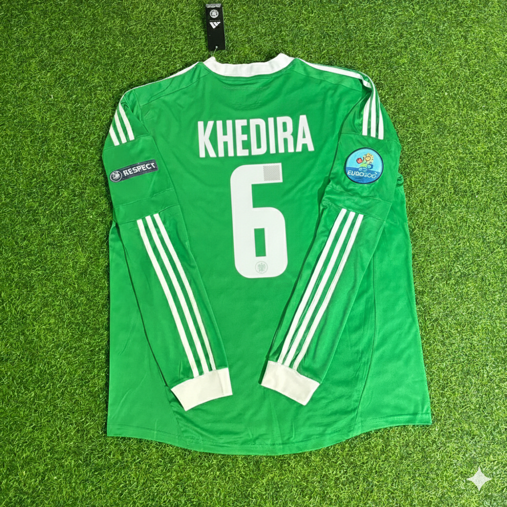 Germany EURO 2012 Sami Khedira Long Sleeve Green Retro Football Jersey