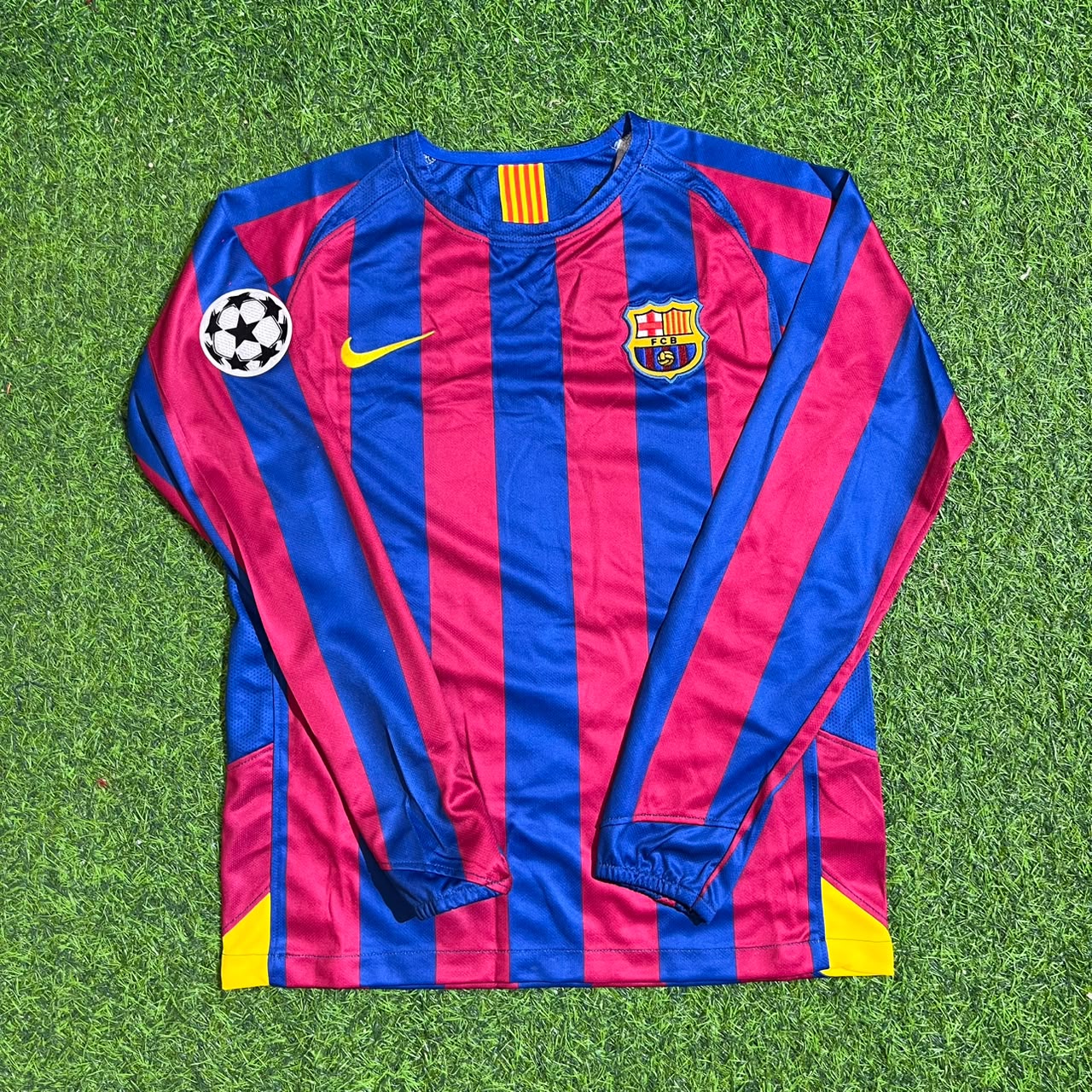 Samuel Eto'o Barcelona 2005 2006 Long Sleeve Retro Kids Football Jersey