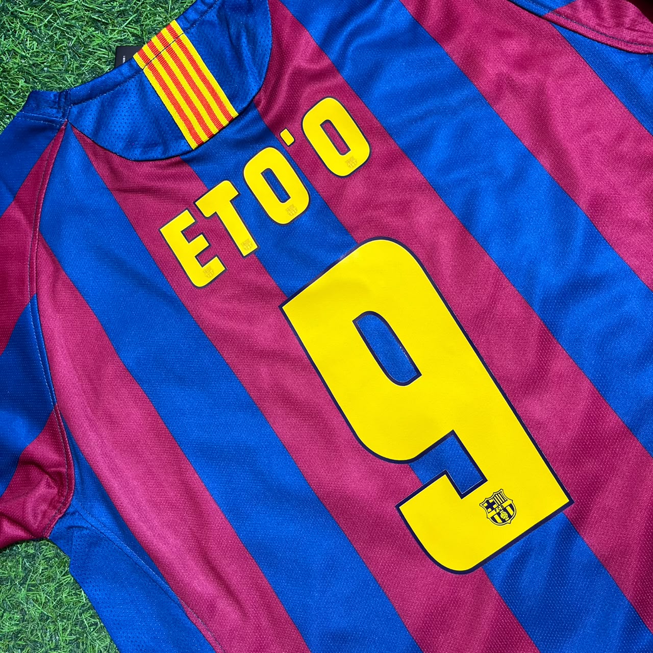 Samuel Eto'o Barcelona 2005 2006 Long Sleeve Retro Kids Football Jersey