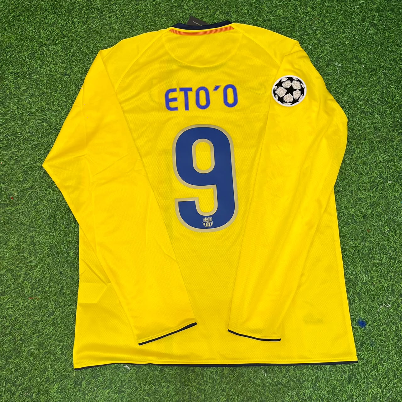 Samuel Eto'o FC Barcelona 08/09 Season Yellow Away Retro Football Jersey