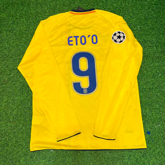 Samuel Eto'o FC Barcelona 08/09 Season Yellow Away Retro Football Jersey