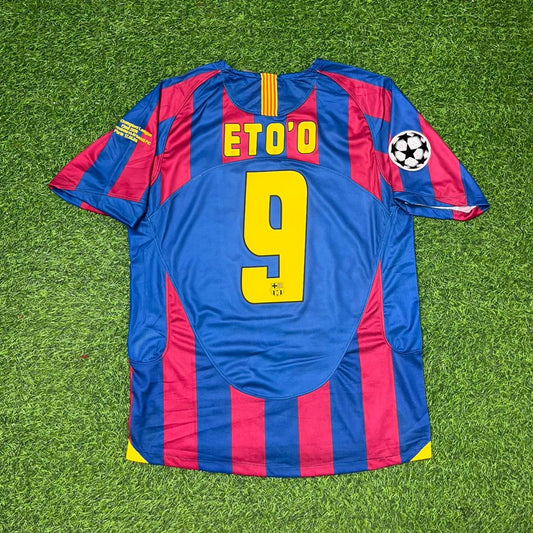 Samuel Eto'o Barcelona 2006 Final Retro Short Sleeve Football Jersey Kit
