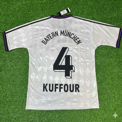 Samuel Kuffour Bayern Munich 1997 1998 Away White Retro Football Jersey Kit