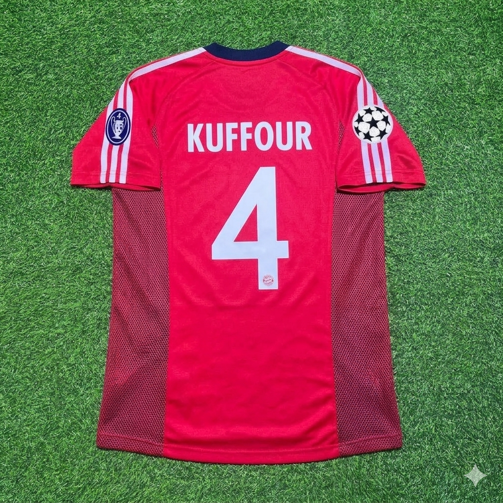 Samuel Kuffour Bayern München 2002/2003 Season Home Red Retro Football Jersey