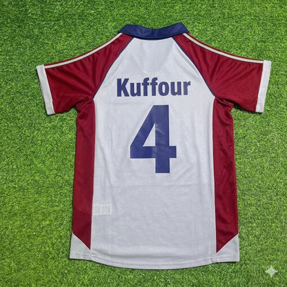 Samuel Kuffour #4 FC Bayern München 1998-1999 Auswärts Retro Fußballtrikot Grau Jersey