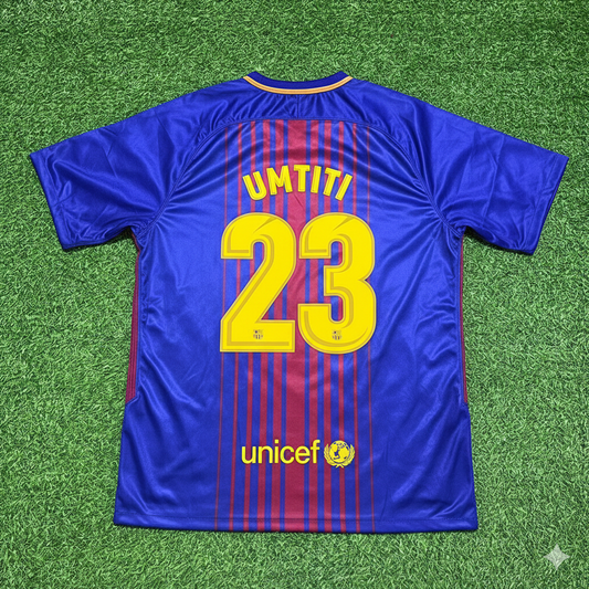 Samuel Umtiti 23- Barcelona 2017/2018 Season Football Jersey Kit