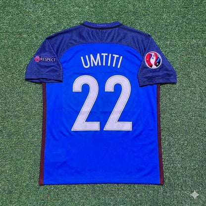 France EURO 2016 Samuel Umtiti #22 Home Retro Football Jersey