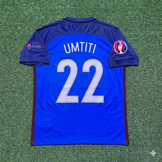 France EURO 2016 Samuel Umtiti #22 Home Retro Football Jersey