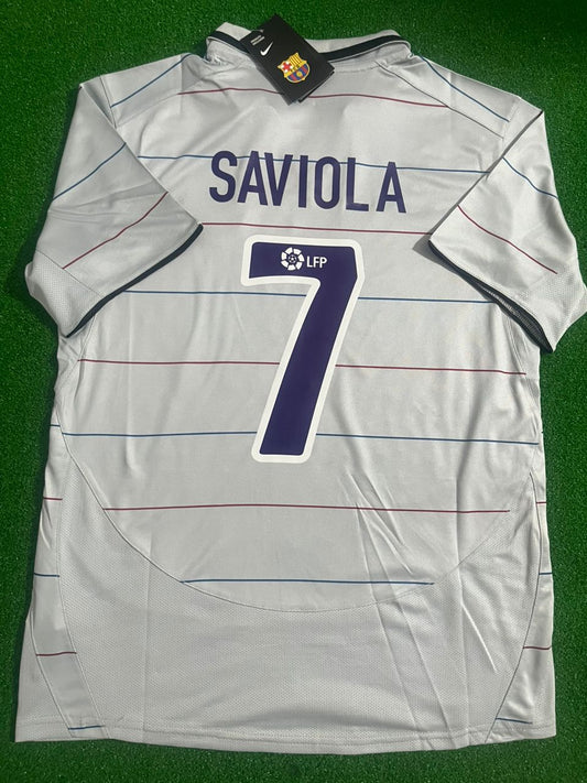 #7 Javier Saviola - Barcelona 2004/2005 Retro Jersey Trikot Maillot Soccer Kit