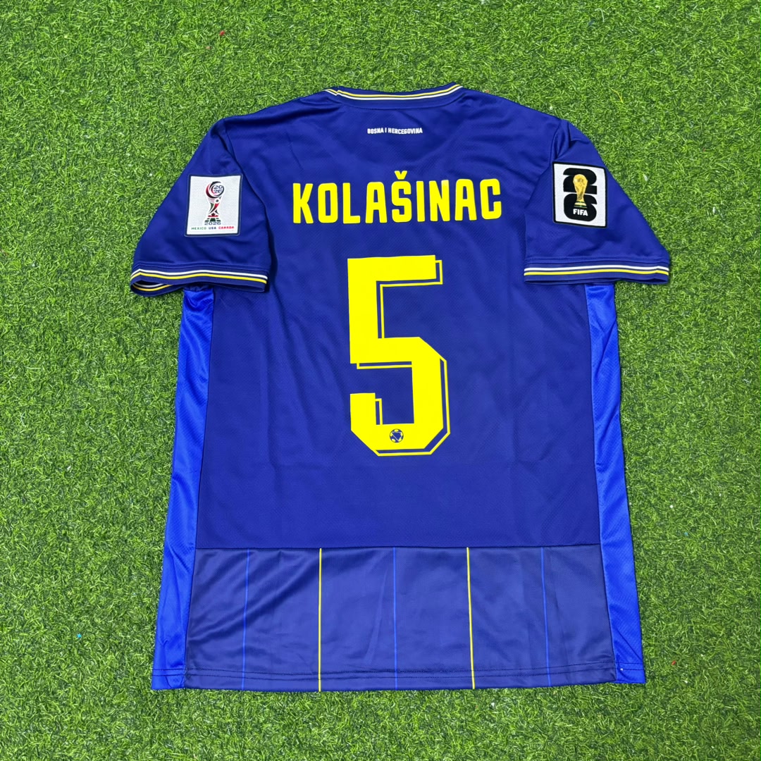 Bosnien und Herzegowina Weltmeisterschaft 2026 Sead Kolasinac Blaues Fußballtrikot