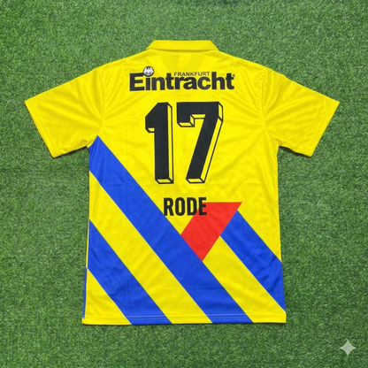 Sebastian Rode Eintracht Frankfurt Retro Yellow Football Jersey Kit