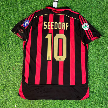 Clarence Seedorf 10 - AC Milan 2008 - 2009 Gold Retro Football Jersey Kit