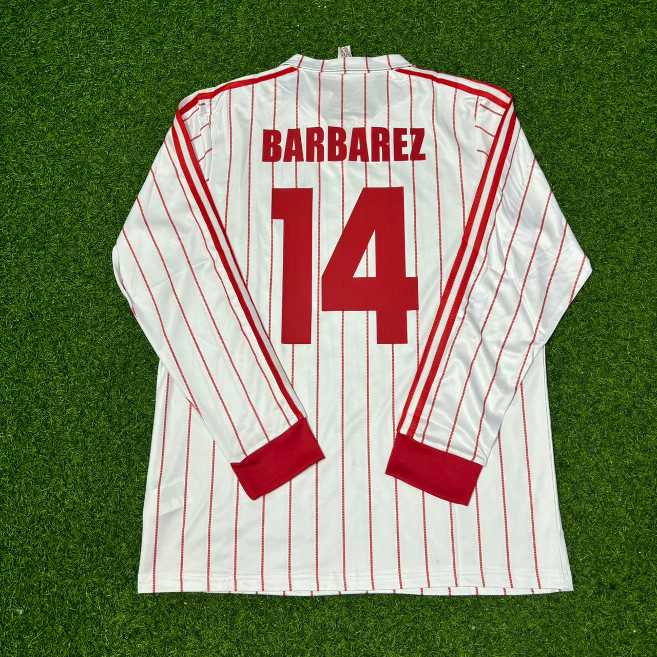 Sergej Barbarez Hamburger SV Weißes Langarm Retro Fussballtrikot Jersey