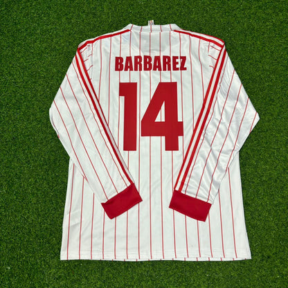 Sergej Barbarez Hamburger SV Weißes Langarm Retro Fussballtrikot Jersey