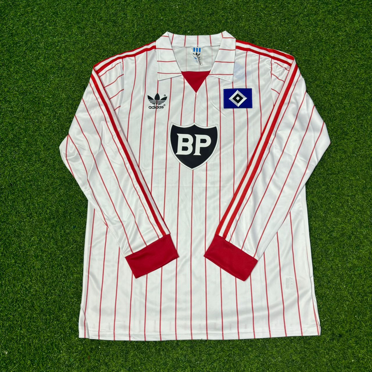 Sergej Barbarez Hamburger SV Weißes Langarm Retro Fussballtrikot Jersey
