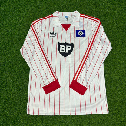 Sergej Barbarez Hamburger SV Weißes Langarm Retro Fussballtrikot Jersey