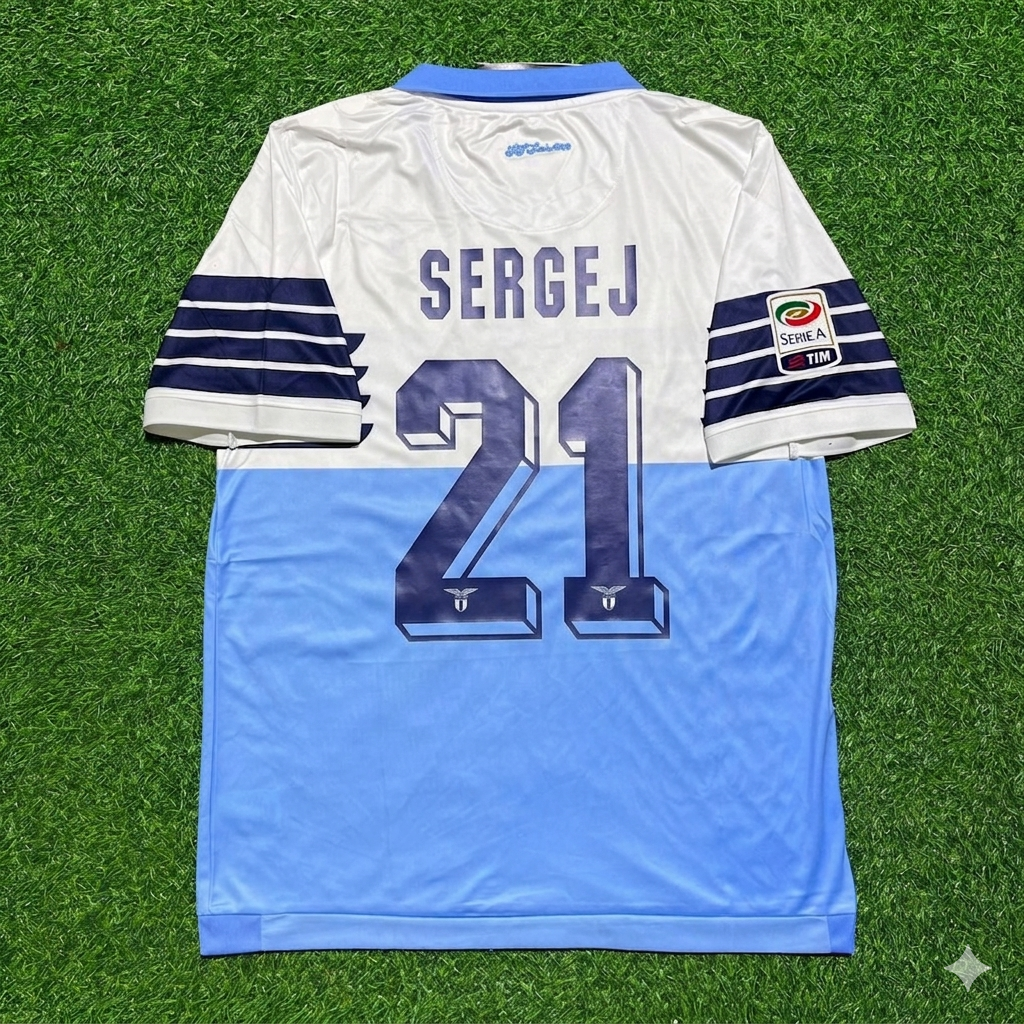 Sergej Milinković-Savić #21 Lazio White Blue Retro Home Football Jersey Kit