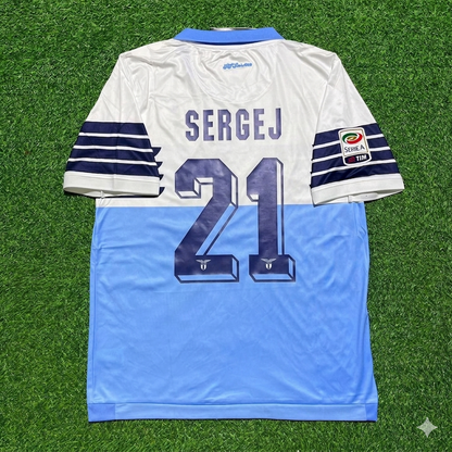 Sergej Milinković-Savić #21 Lazio White Blue Retro Home Football Jersey Kit