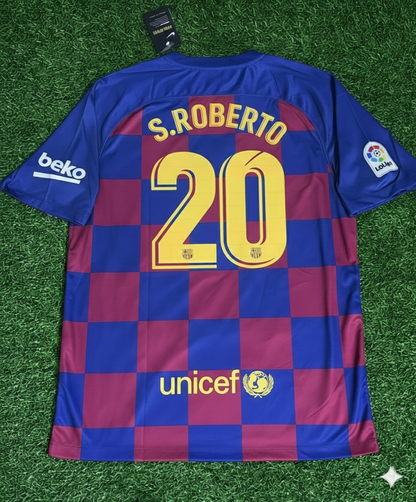 Sergi Roberto Barcelona 2019/20 Home Retro Football Jersey