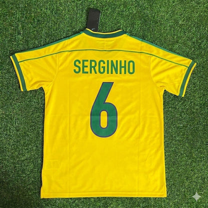Brazil World Cup 1998 Serginho #6 Retro Football Jersey Kit