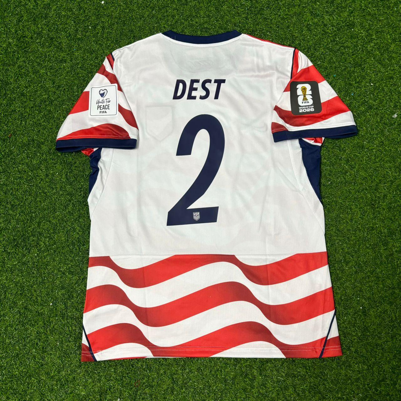 USA USMNT World Cup 2026 Sergiño Dest #2 Home Football Jersey
