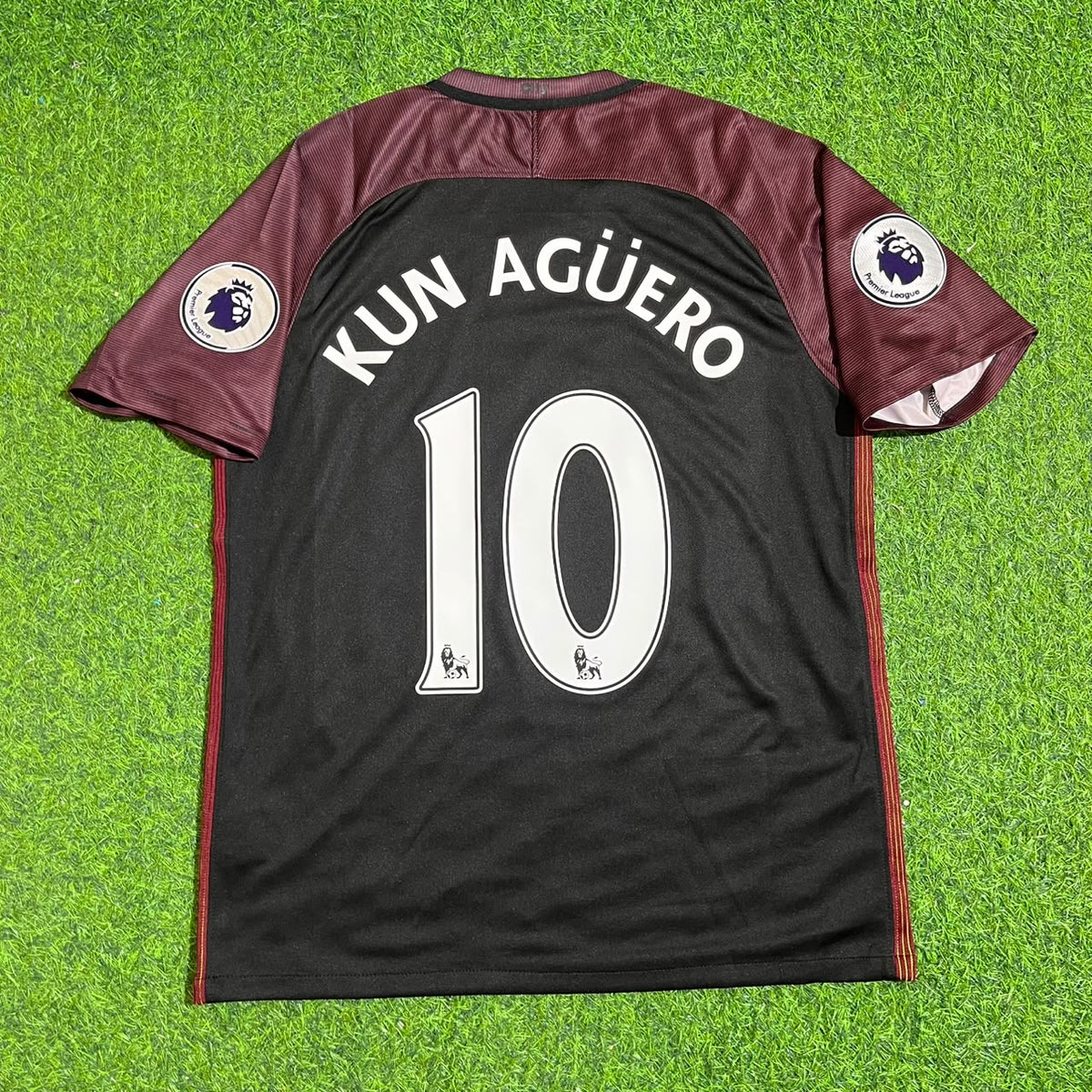 Manchester City 2016 Sergio Kun Aguero 10 2017 Season Away Retro Football Jersey