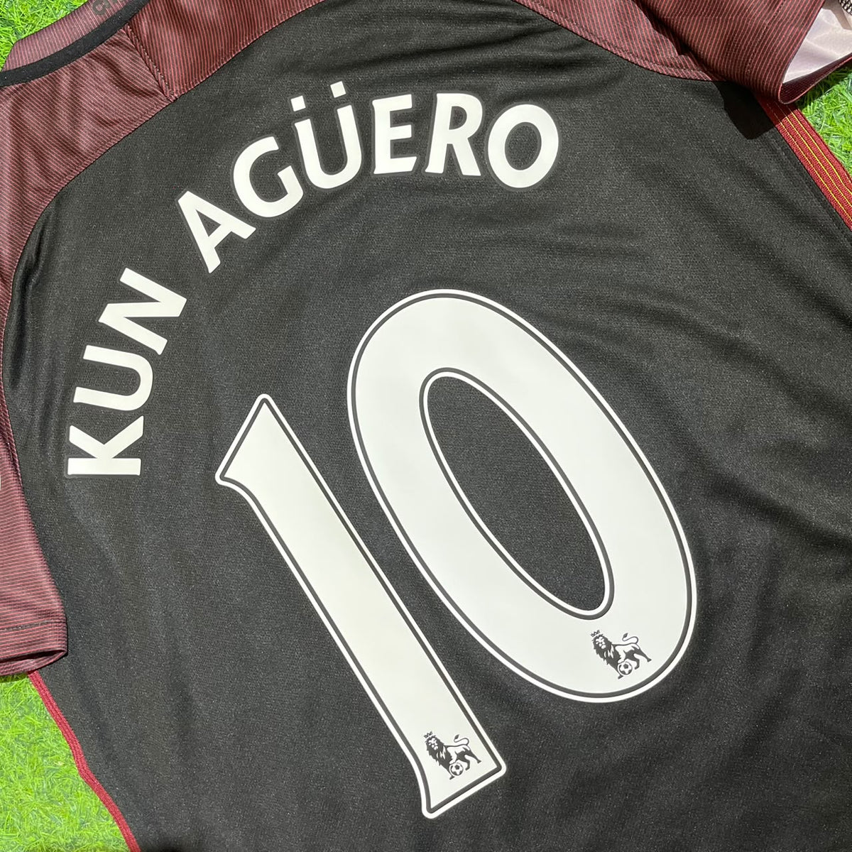 Manchester City 2016 Sergio Kun Aguero 10 2017 Season Away Retro Football Jersey