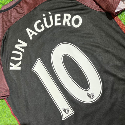Manchester City 2016 Sergio Kun Aguero 10 2017 Season Away Retro Football Jersey