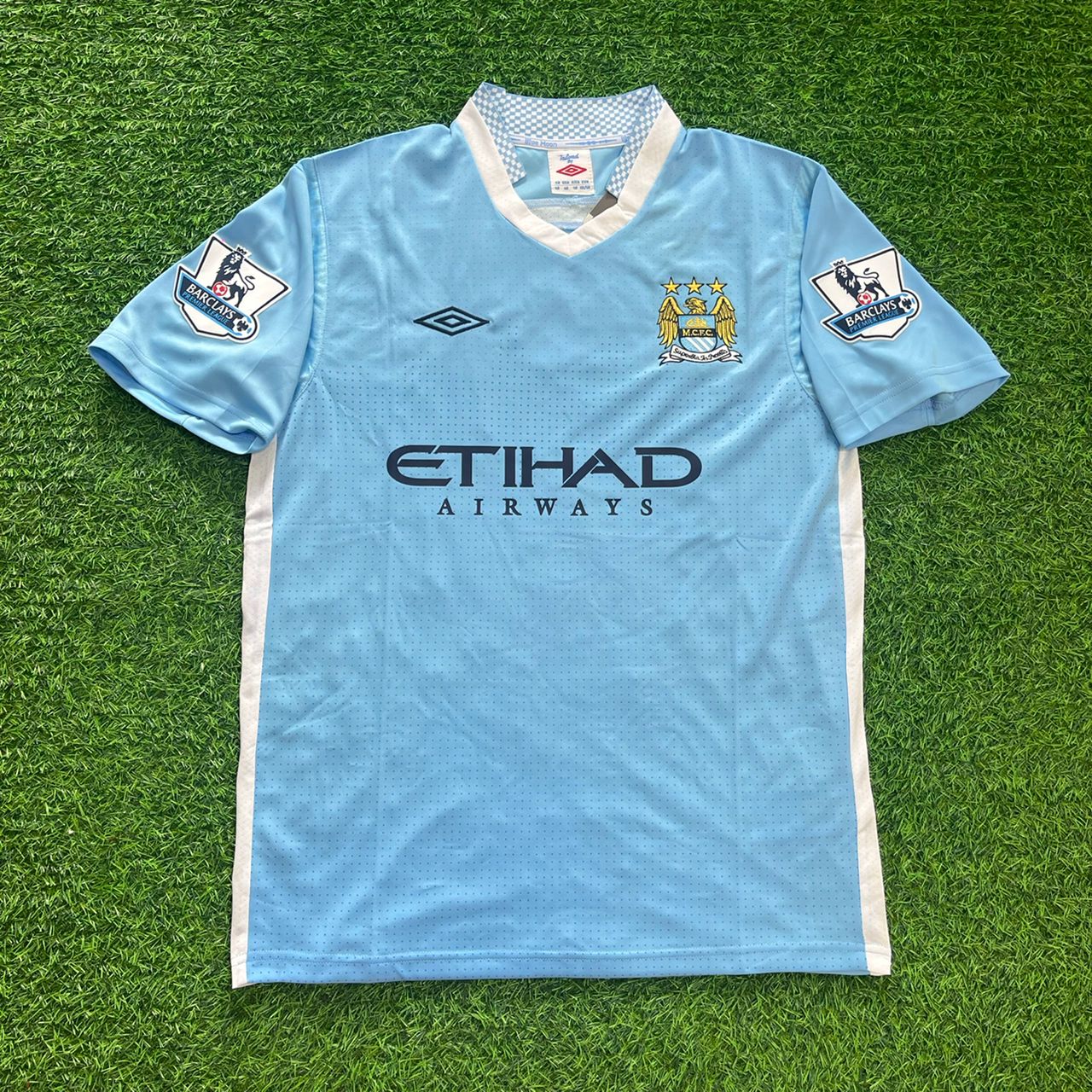 Sergio Agüero Manchester City 2011/2012 Home Retro Football Jersey Kit